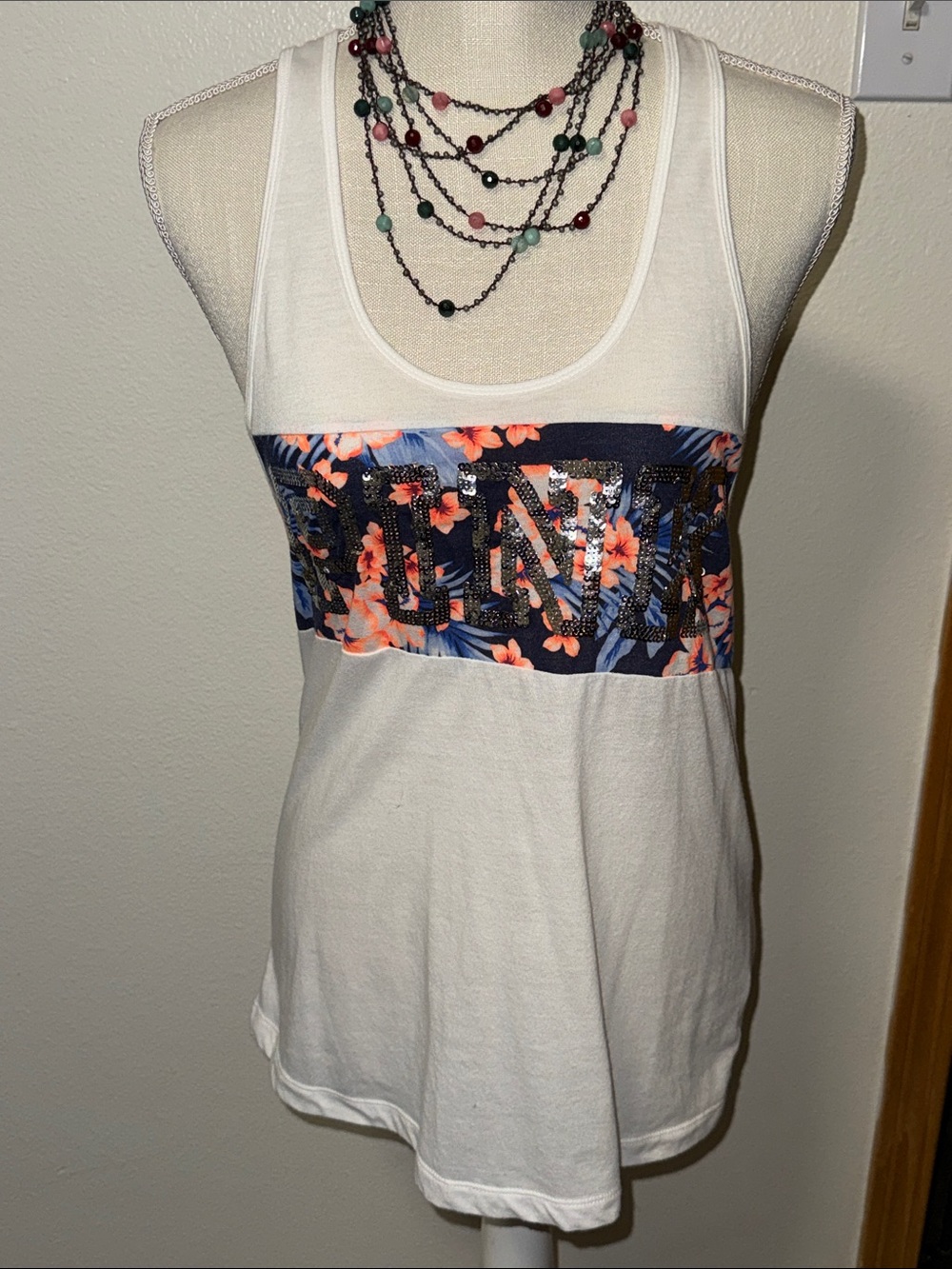 VS PINK Racerback Sequin Tank size XS